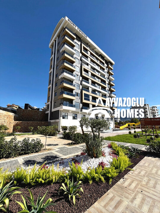 Appartement 1+1 avec vue sur la mer à Tosmur - nouveau complexe avec infrastructure complète