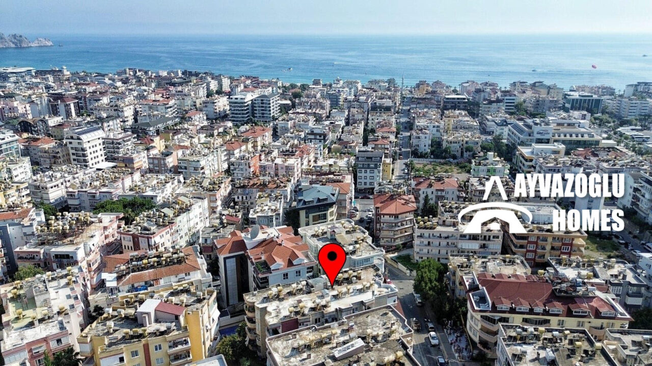 Spacieux appartement 2+1 au centre d'Alanya, à seulement 400 mètres de la mer