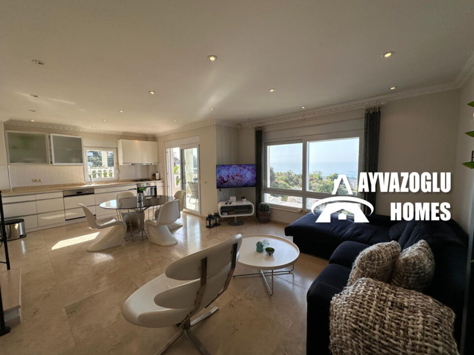 Просторная квартира 2+1 с видом на море в районе Джикджилли